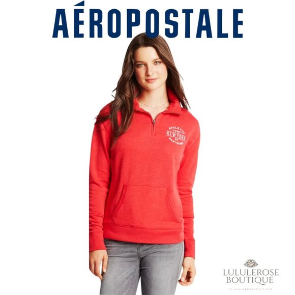 Aeropostale Sweaters - Aeropostale womens quarter-zip sweatshirt RED L
